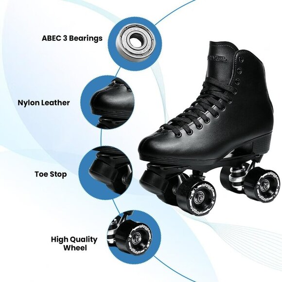Sure-Grip Malibu Unisex Roller Skates Black NIB Mens 1 / Womens 2 - Picture 14 of 16